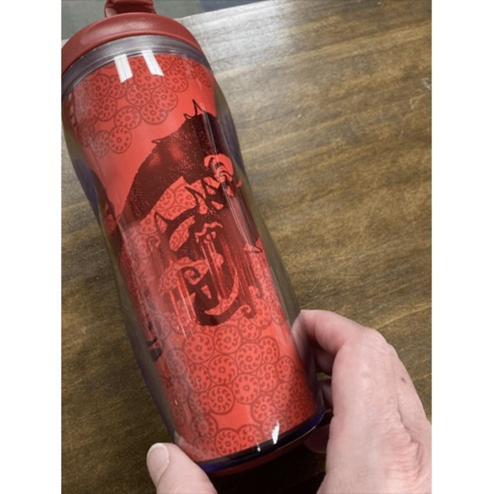 Starbucks 2003 Lunar New Year Red Dragon Lantern Travel Tumbler 12oz Cup Lid